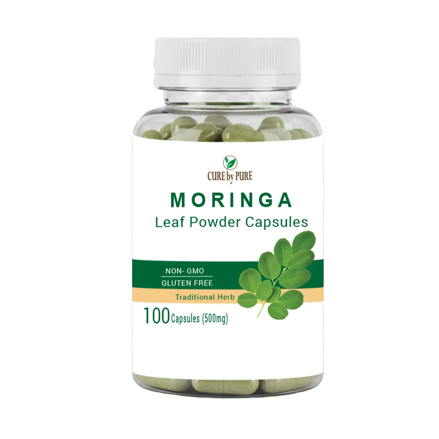 Premium Moringa Capsules – Natural Superfood Supplement by Cure By Pure