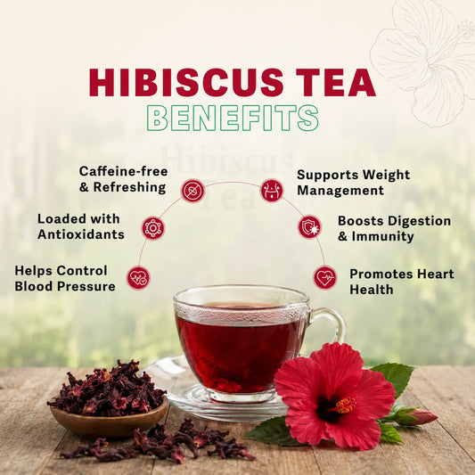 Hibiscus iced tea recipe — ruby red caffeine-free summer drink by Cure by Pure Pakistan