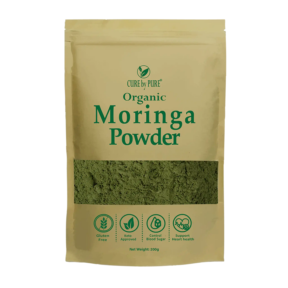 Organic Moringa powder Sohanjana benefits for joint pain and energy by Cure by Pure