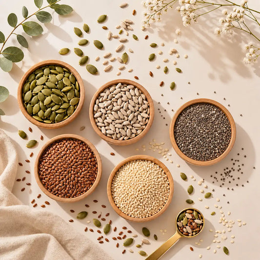 5 seeds Urdu to English names alsi kaddu til surajmukhi chia seeds Pakistan CureByPure