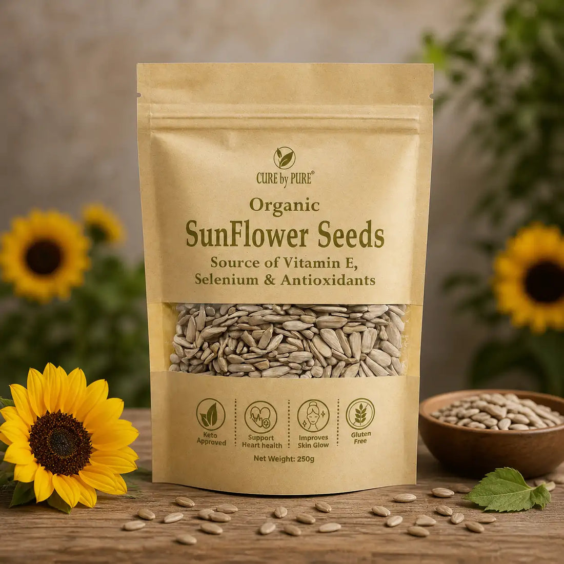Organic sunflower seeds surajmukhi ke beej in Pakistan by CureByPure