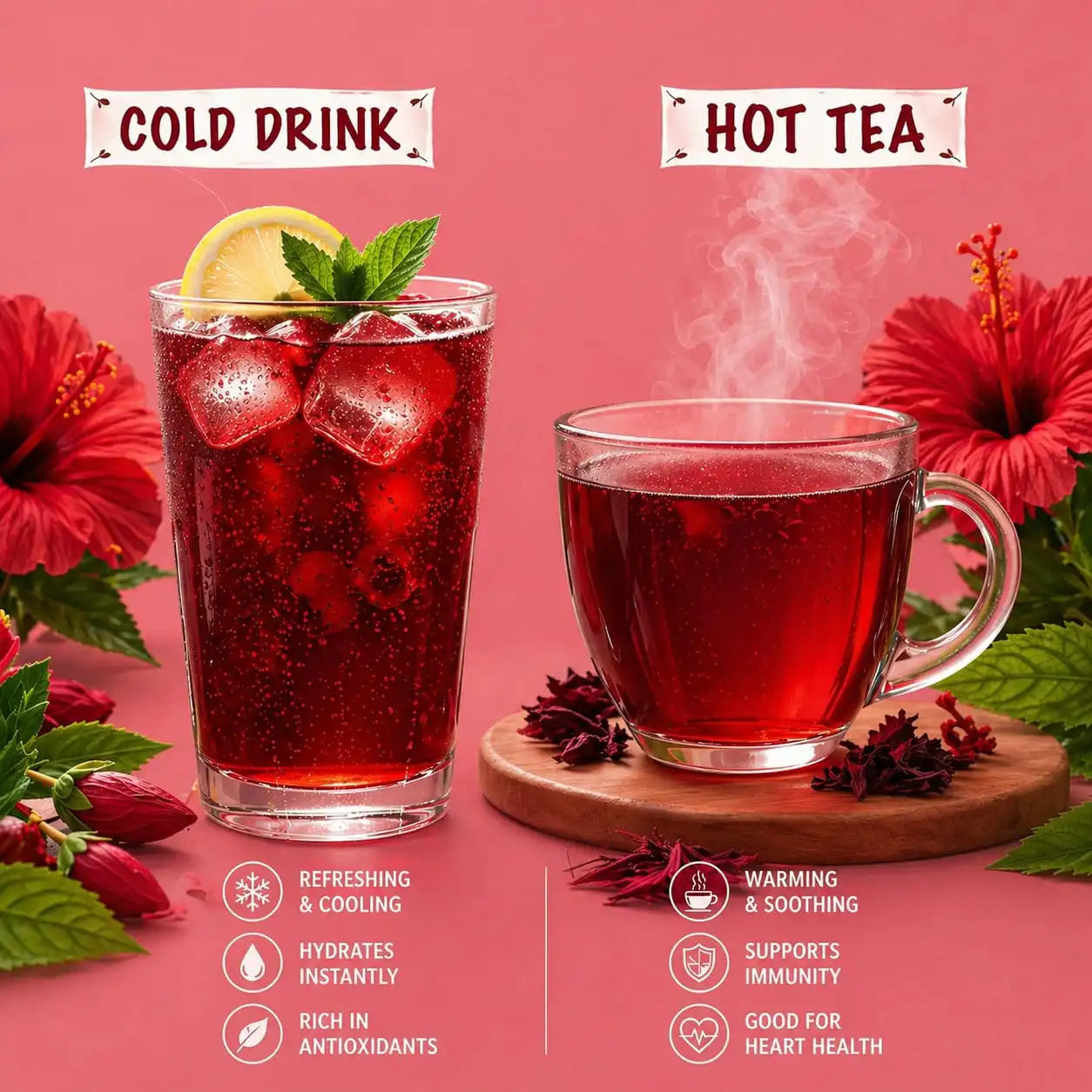 Premium Hibiscus Tea – Antioxidant-Rich Herbal Tea by Cure By Pure