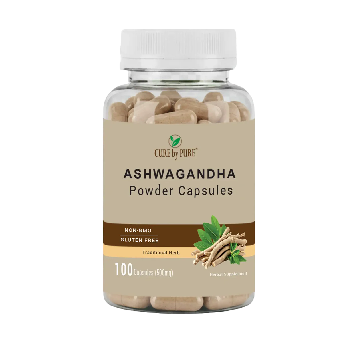 Pure Ashwagandha Capsules - Organic Stress & Anxiety Relief