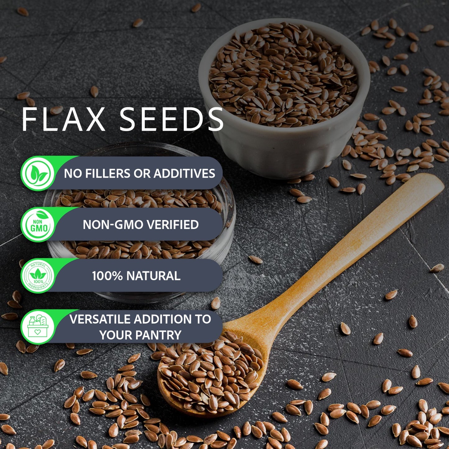 Organic Flax Seeds – Omega-3 & Fiber-Rich Superfood by Cure By Pure