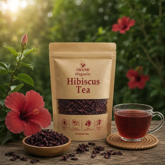 Premium hibiscus herbal tea by Cure By Pure