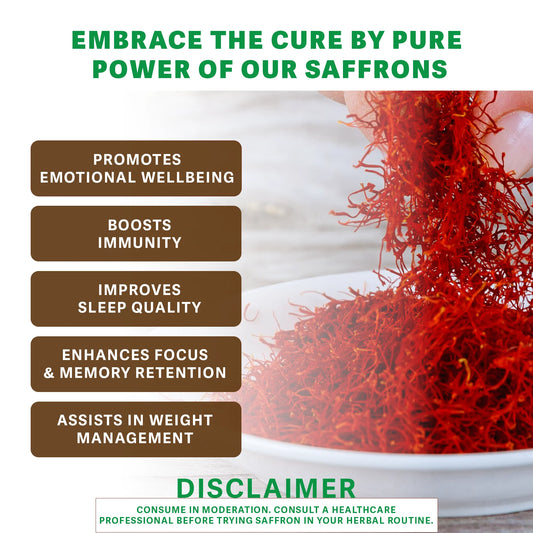 Cure By Pure Premium Organic Saffron for Wellness and Health Benefits - Pure Kesar