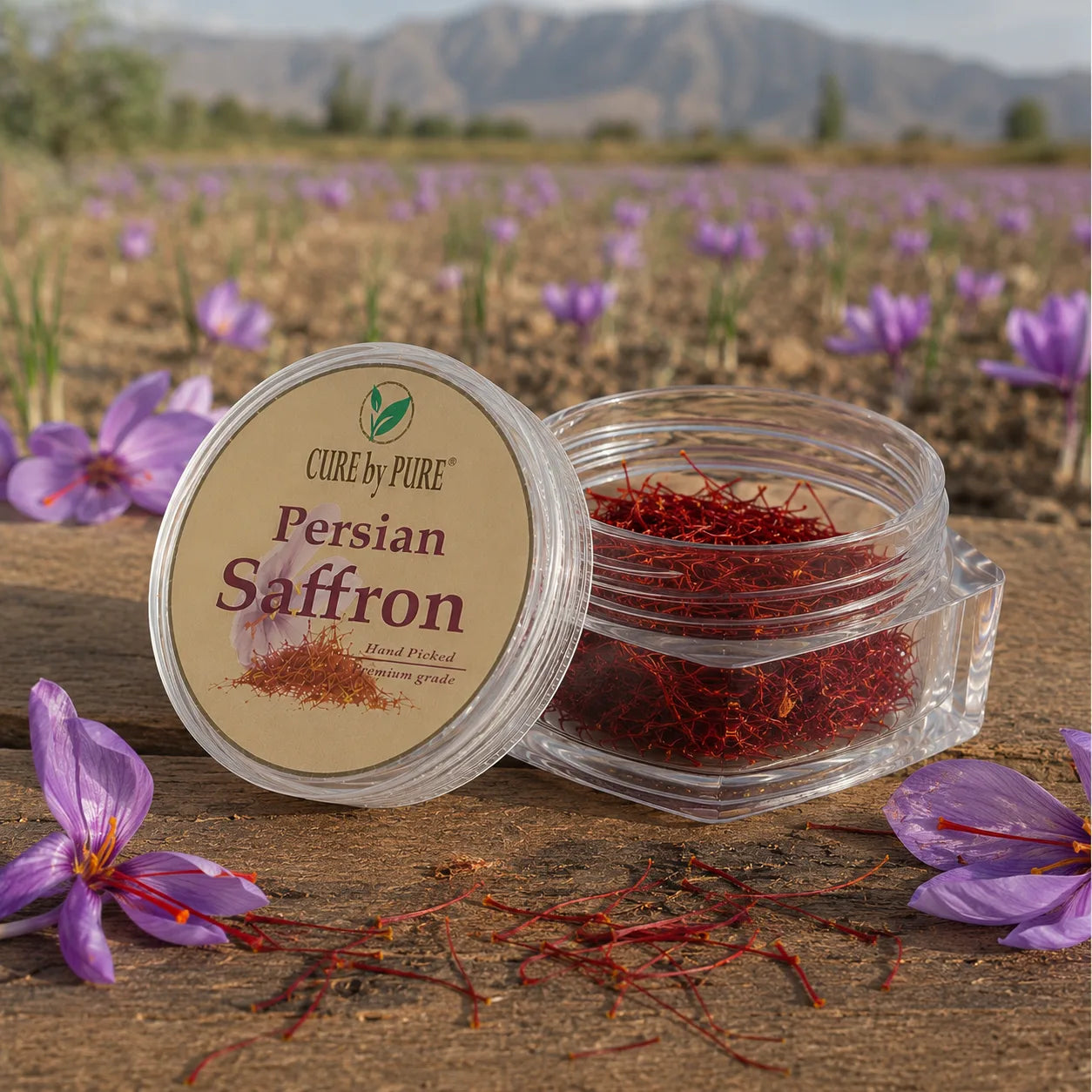 premium Persian saffron Cure By Pure packaging