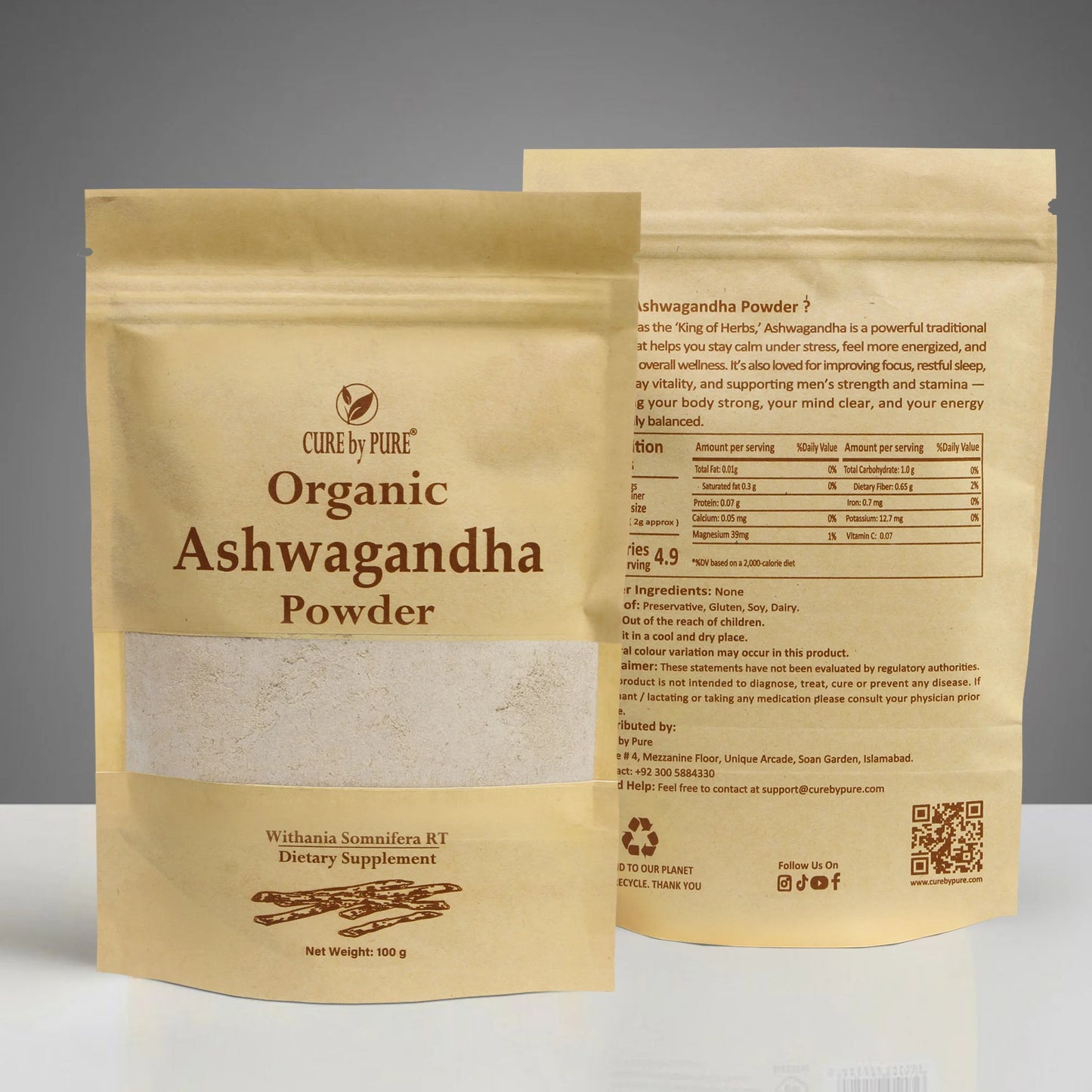 Premium Ashwagandha Powder for Stress & Energy