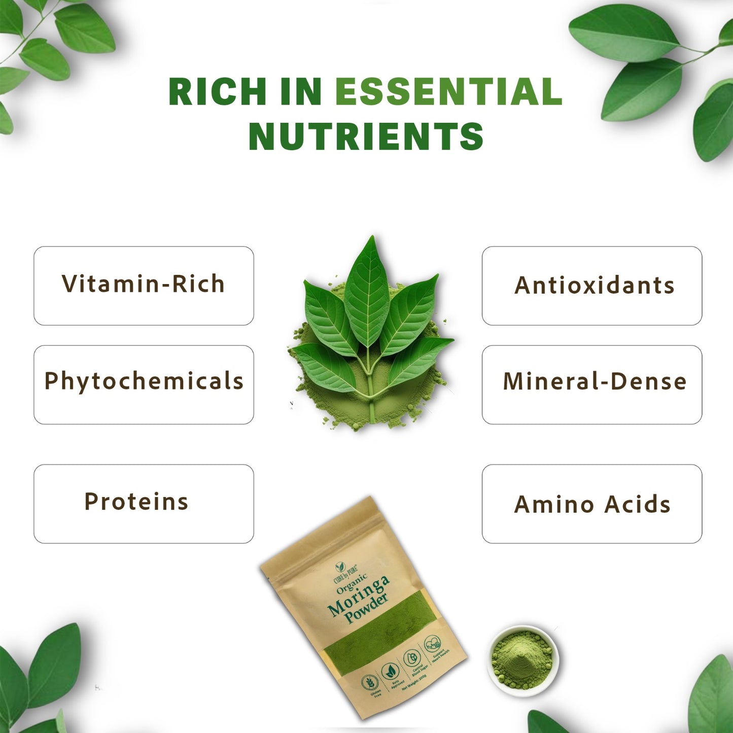 CureByPure Pure Organic Sohanjana Powder – Rich Essential Nutrients