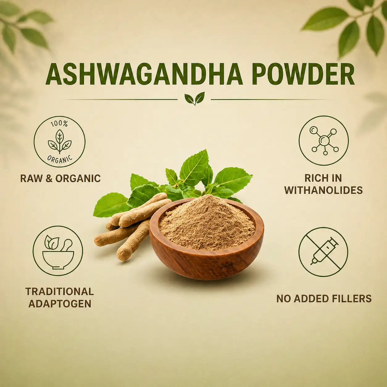 Premium Ashwagandha Powder for Stress & Energy