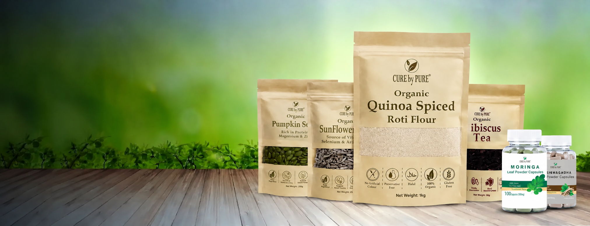 Cure By Pure herbal products collection background image