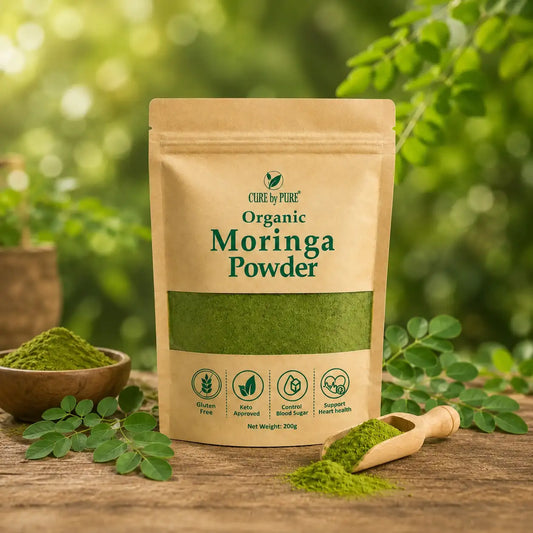 moringa powder packaging Cure By Pure front view