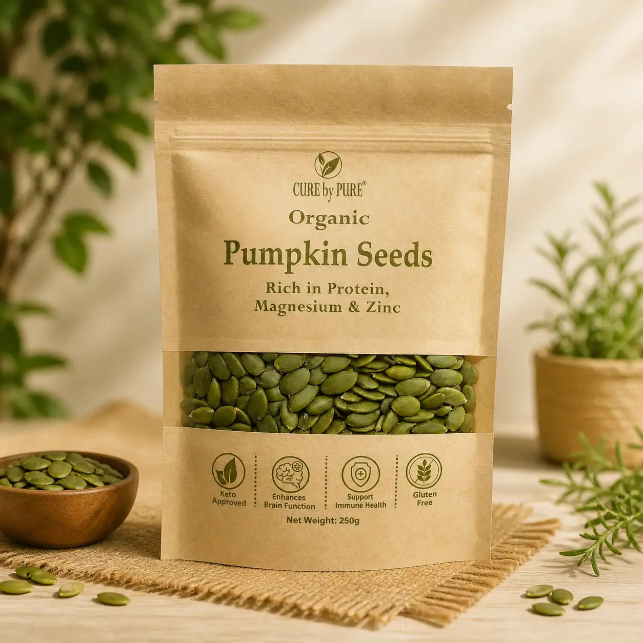 organic pumpkin seeds Pakistan kaddu ke beej CureByPure