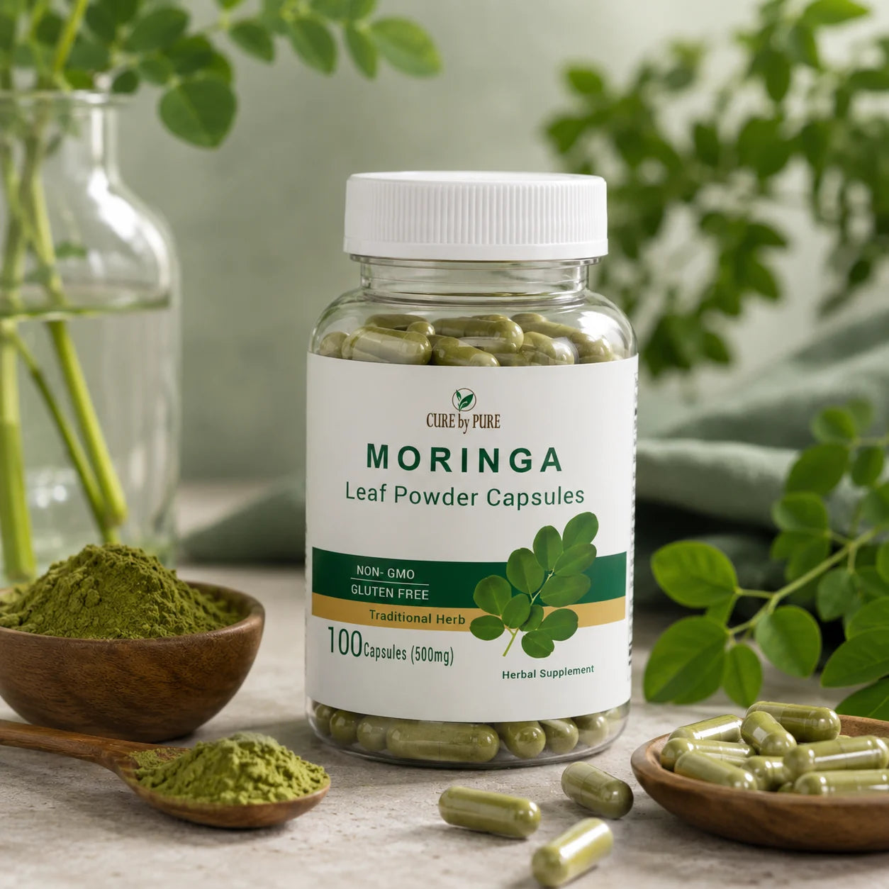 moringa capsules Pakistan pure sohanjana supplement CureByPure