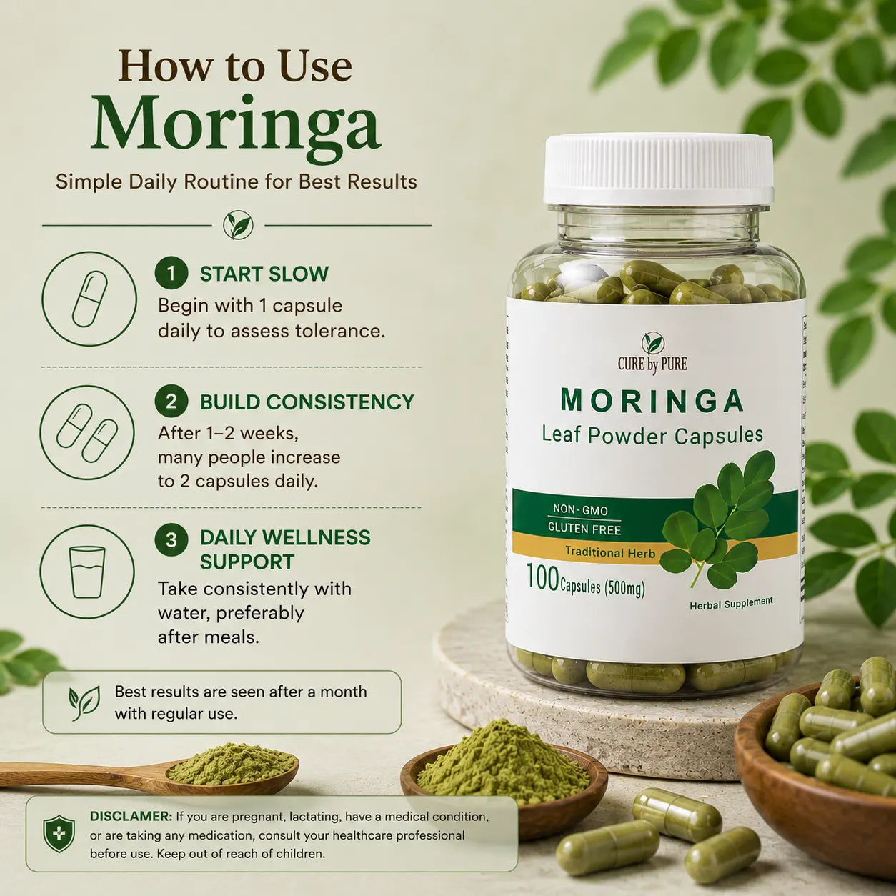 how to take moringa capsules daily dose routine Pakistan